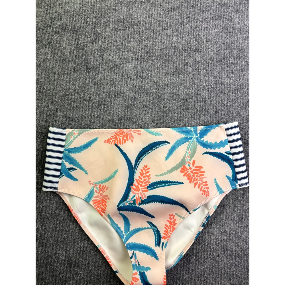 Carve Designs Bikini Bottoms Women XL Peach Tropical Floral High Waist Swimwear